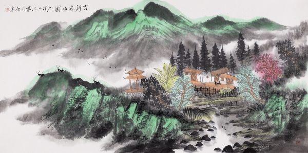 Auspicious family mountain map