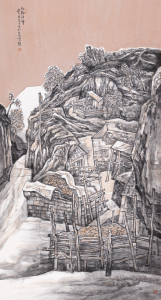 Auspicious snow in the mountain village