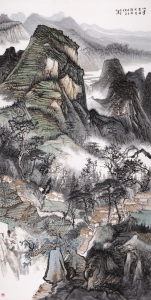 There are trees and villages on the hillside.