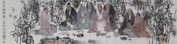品茶论诗图