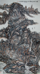 瀑水含秋气，垂藤引夏凉