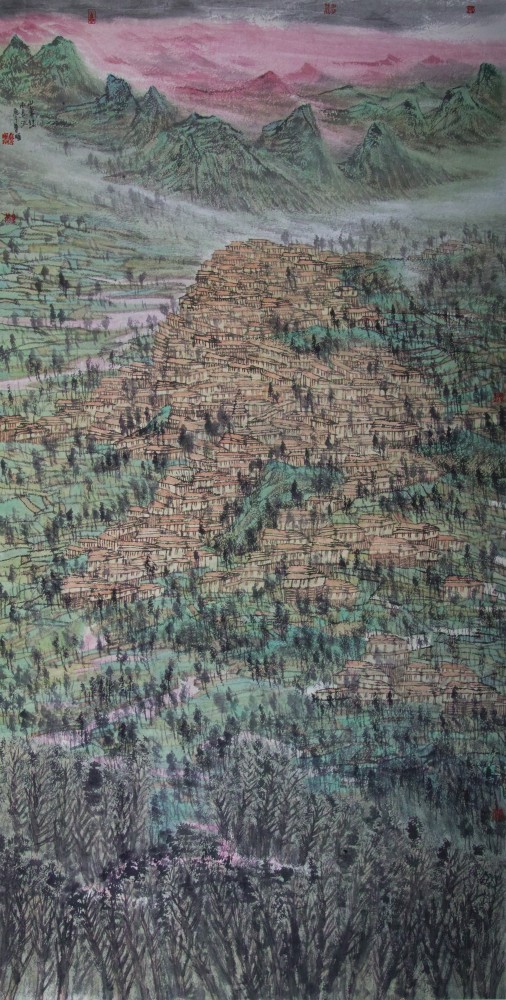 The mountains are evergreen and the water flows.
